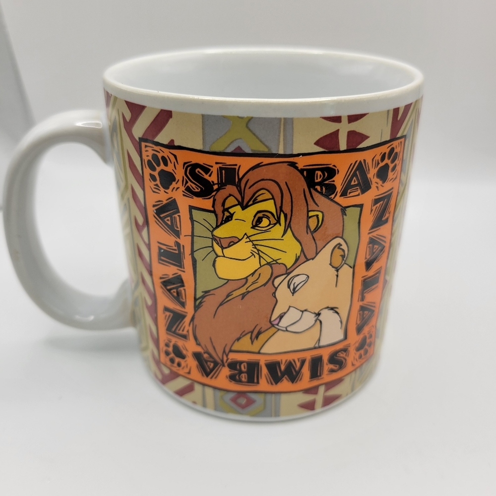 Vintage 90s Disney's The Lion King Simba & Nala Mug EUC
